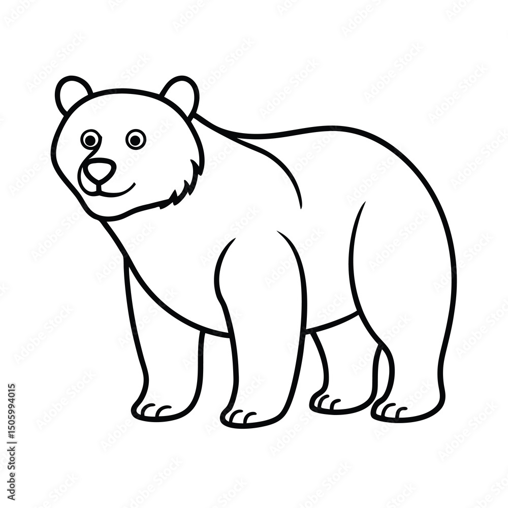 Fototapeta premium a bears coloring page line art
