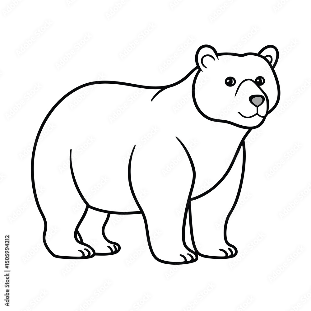Fototapeta premium a bears coloring page line art