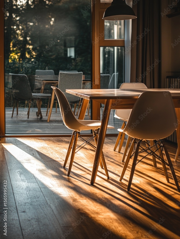 Fototapeta premium Dining Room Table with Chairs