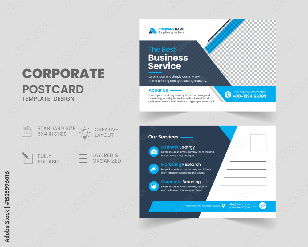 Obraz premium Corporate business Postcard Template Design