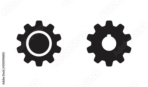 Settings interface icons. Linear style control panel elements for UI/UX design. Adjustable gears, sliders, and toggles for digital customization. Clean vector illustration.