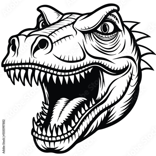 Angry dinosaur head graphic