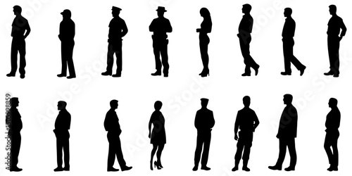 Collection of law enforcement officer silhouette icons for diverse applications and design needs