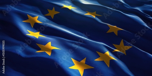European flag with yellow stars