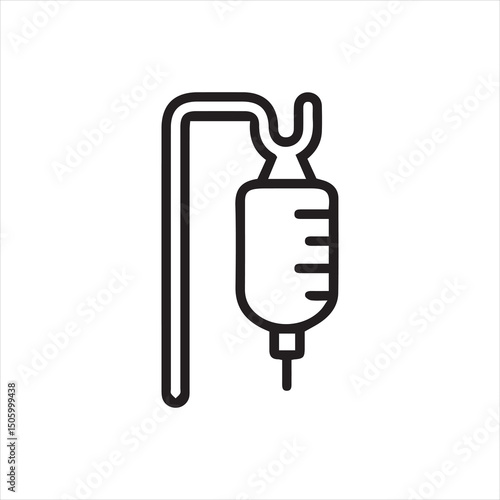 saline outline icon in white and black colors. saline flat vector icon from health and medical collection for web, mobile apps and ui.