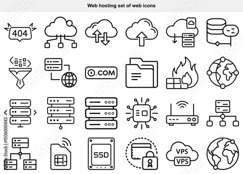 Web Hosting & Cloud Computing Icons

