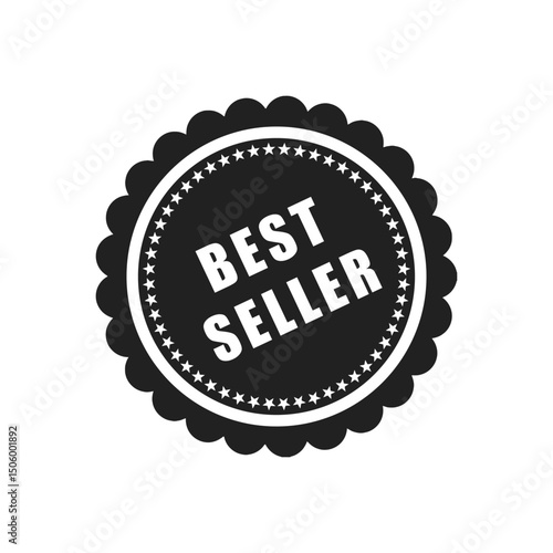 Premium Best Seller Badge Award Seal Graphic Design Element for Product Promotion and Marketing Campaigns