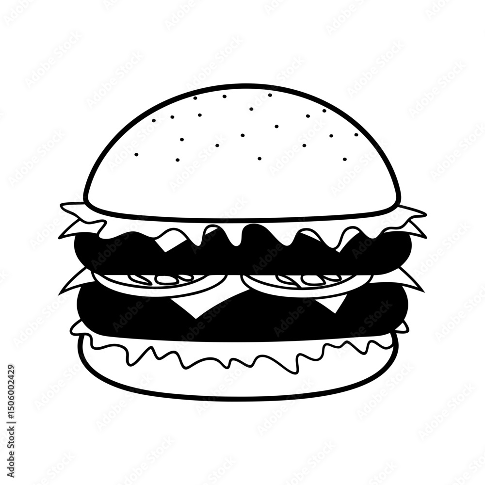 create a burger vector art silhouette create a burger vector art silhouette