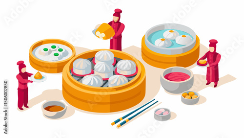 Preparing exquisite dim sum showcasing the artistry of Chinese chefs and the joy of savory treats