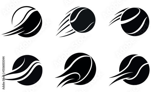  Abstract Tennis Ball Logos in a Sporty Style
