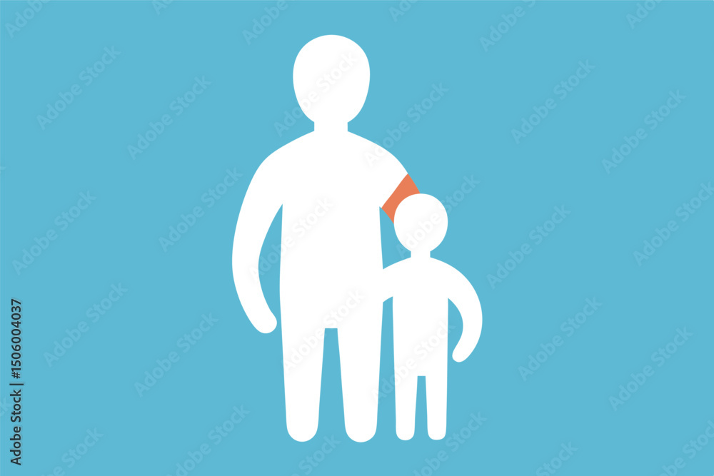 two human figures, simple line art style, white silhouettes against blue background
two human figures, simple line art style, white silhouettes against blue background