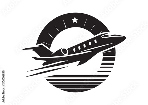 Private Jet Silhouette Vector, Private Jet Icon
