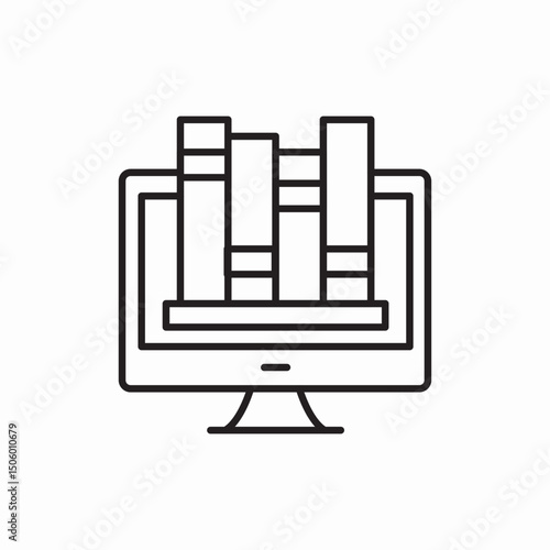 computer digital library icon sign vector