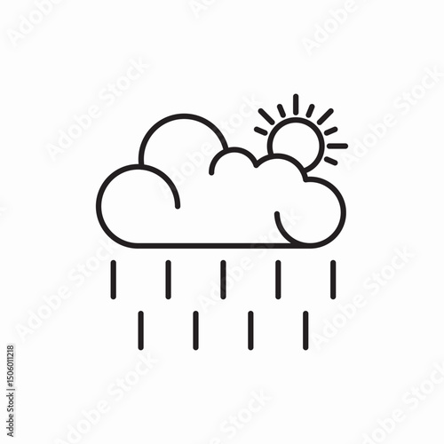 rain cloud drops sun icon sign vector