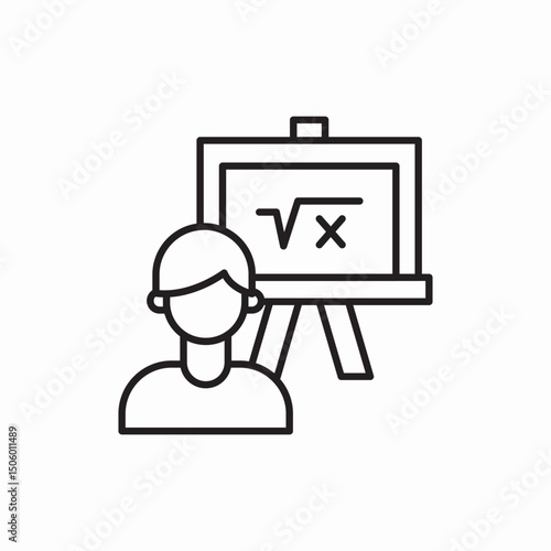 teacher blackboard mathematics icon sign vector