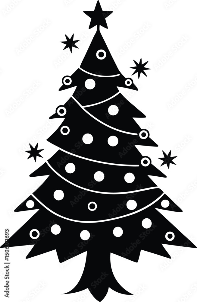 Obraz premium Floating Ornaments on String Light Christmas Tree