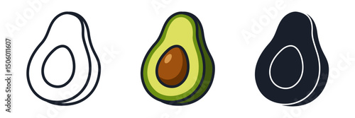 Avocado Icon Vector Illustration. Healthy Superfood Symbol for Modern Branding, Nutrition, and Vegan Designs