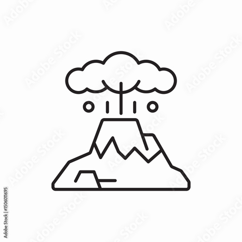 volcano eruption smoke icon sign vector
