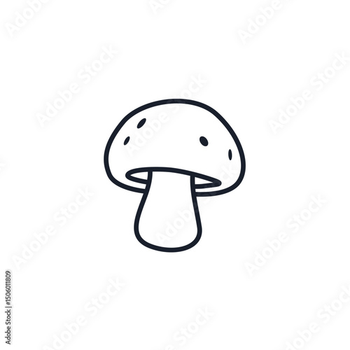 Mushroom Icon Vector Illustration. Organic Fungi Symbol for Nature Branding, Healthy Food, and Forest Designs