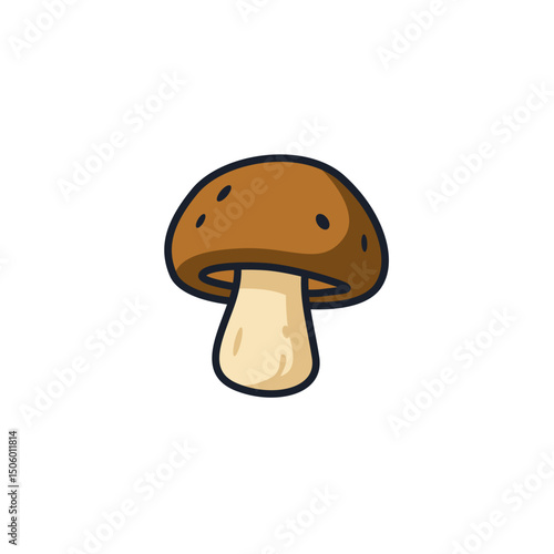 Mushroom Icon Vector Illustration. Organic Fungi Symbol for Nature Branding, Healthy Food, and Forest Designs