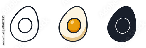 Egg Icon Vector Illustration. Organic Protein Symbol for Breakfast Branding and Healthy Food