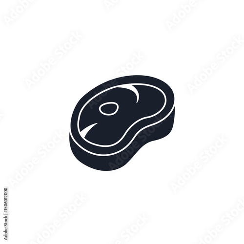 Steak Icon Vector Illustration. Grilled Meat Symbol for BBQ Branding and Gourmet Restaurant Designs