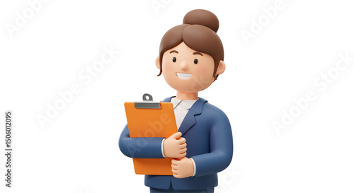 Wallpaper Mural Smiling businesswoman holding clipboard transparent background Torontodigital.ca