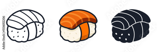 Sushi Icon Vector Illustration. Japanese Cuisine Symbol for Restaurant Branding and Healthy Food Designs