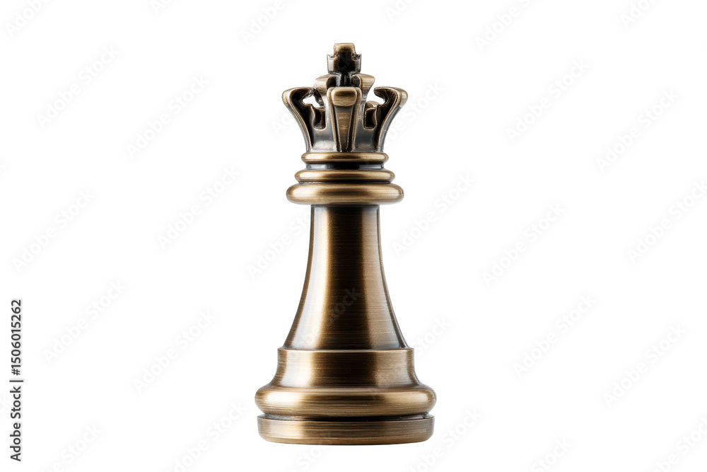 Bronze chess king piece against transparent background Bronze chess king piece against transparent background