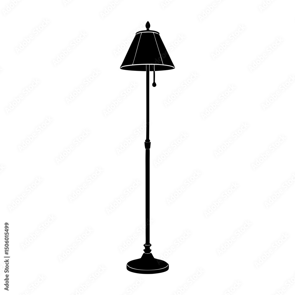 Obraz premium Floor Lamp Stand silhouette vector