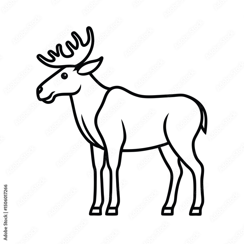 Fototapeta premium minimalist female moose line art