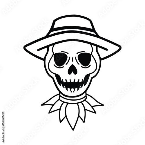 minimal scarecrow skull in solid