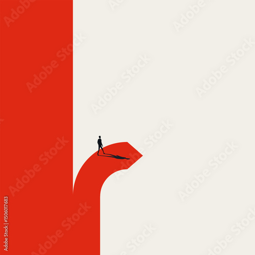 Go your own way, business vector concept. Symbol of creativity, individuality, motivation, ambition. Minimal design eps10 illustration.