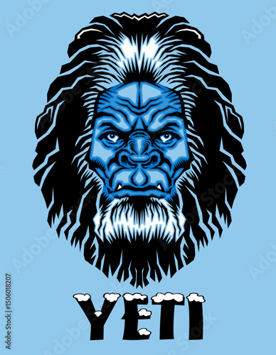 stylized mascot version of the fabled yeti from tibet
