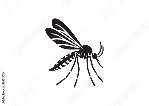 Mosquito Silhouette Vector, Mosquito Icon
