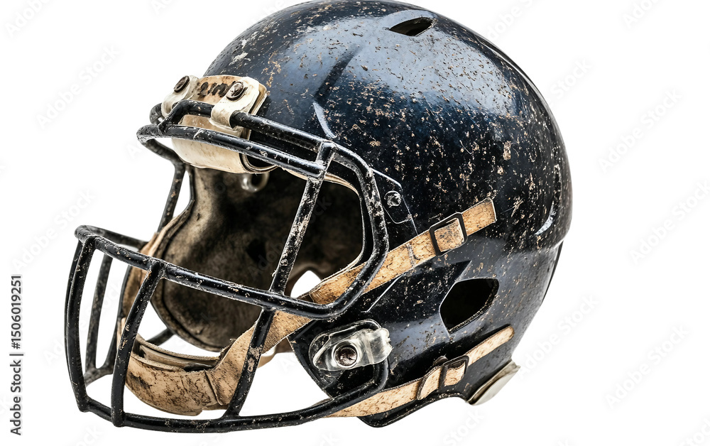 Close up of football helmet with chinstrap undone highlighting protective gear Isolated on Transparent Background PNG Close up of football helmet with chinstrap undone highlighting protective gear Isolated on Transparent Background PNG