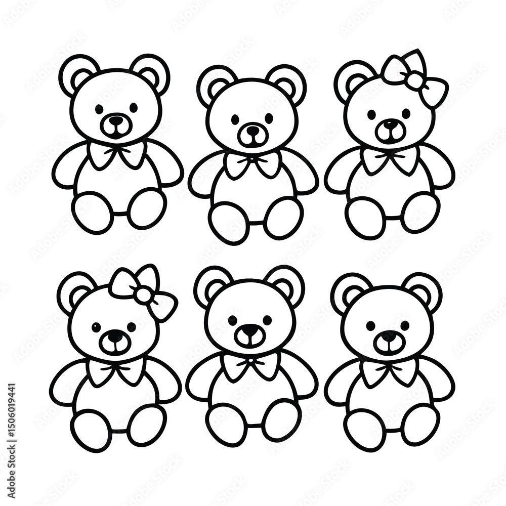 Fototapeta premium set of teddy bears
