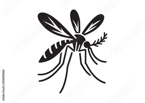 Mosquito Silhouette Vector, Mosquito Icon