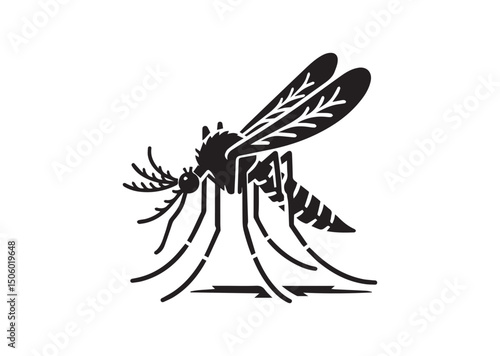 Mosquito Silhouette Vector, Mosquito Icon