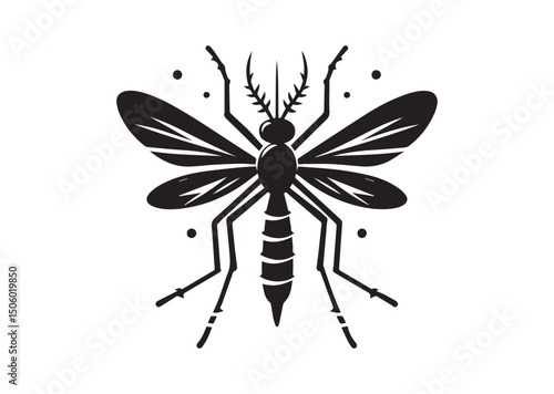 Mosquito Silhouette Vector, Mosquito Icon