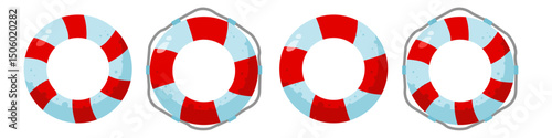 Set of lifebuoy ring – vector illustration