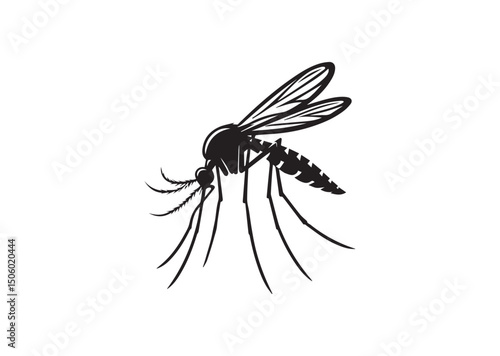 Mosquito Silhouette Vector, Mosquito Icon