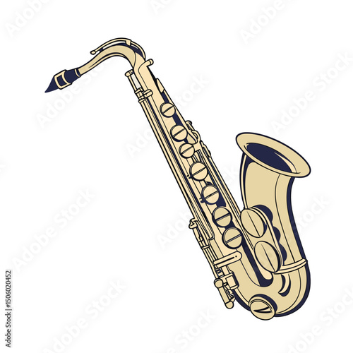 Saxophone Instrument silhouette vector art illustration. Black music instrument rock, jazz silhouette. music band vector illustration icons set Vector design.