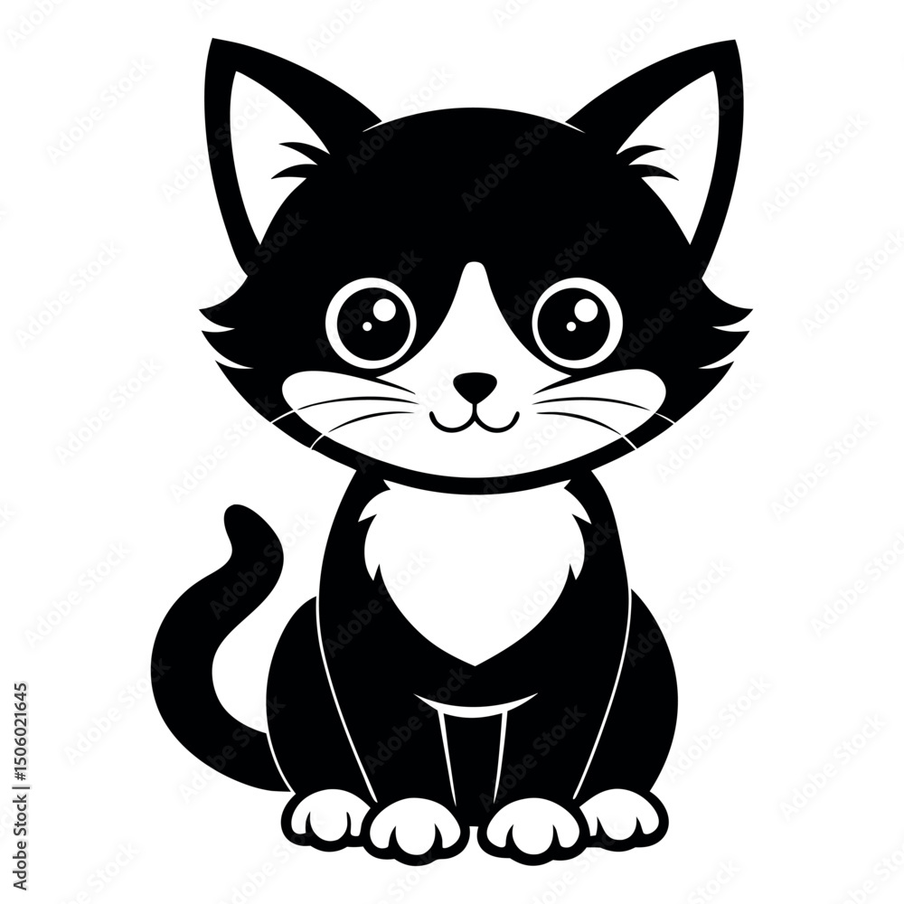 Obraz premium Adorable Cartoon Cat Graphic Design