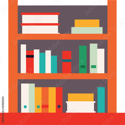 vector illustration of a bookshelf