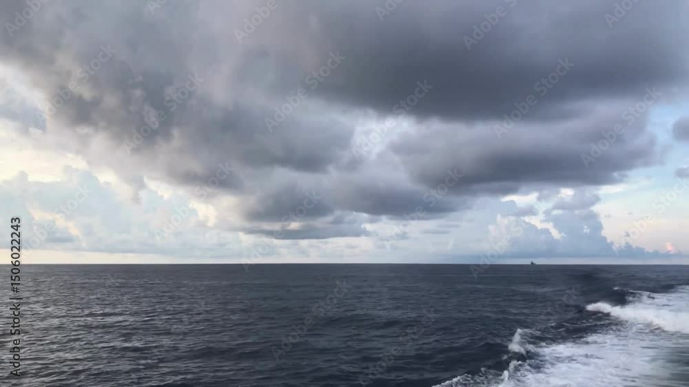 Dramatic Ocean View with Cumulonimbus Cloudscape Dramatic Ocean View with Cumulonimbus Cloudscape