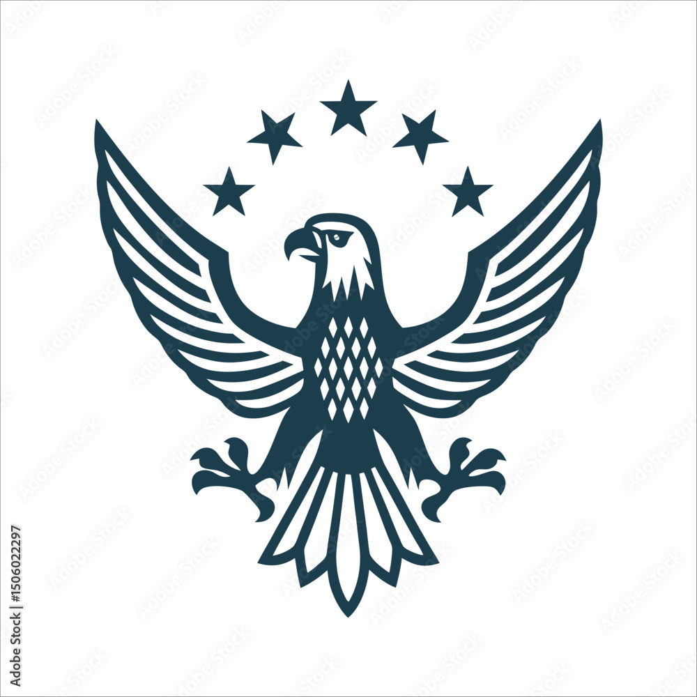 Fototapeta premium UAE National Day Falcon Silhouette with Stars