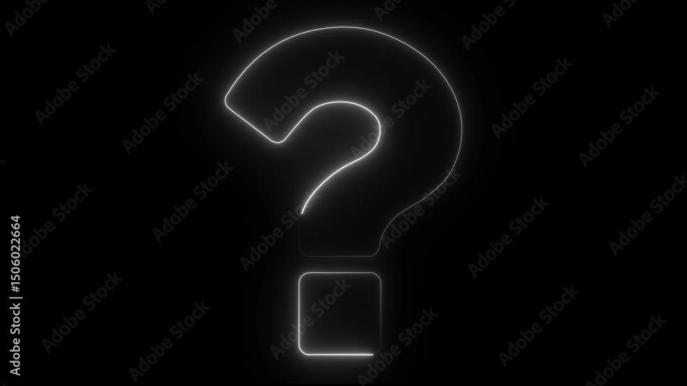 glowing question mark on Neon light Question Mark animation on the Neon question mark icon glowing question mark on Neon light Question Mark animation on the Neon question mark icon