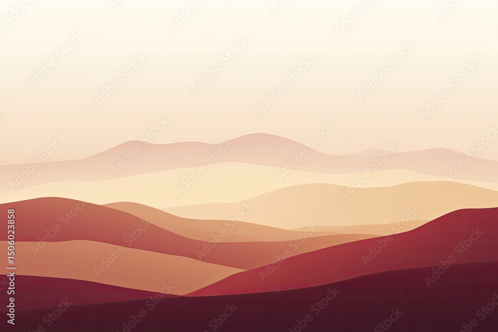 Obraz premium Soft, layered mountains in warm hues