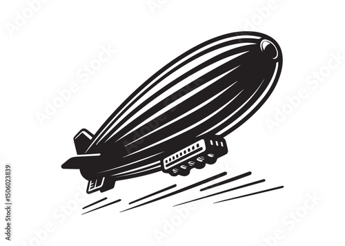 Blimp Silhouette Vector, Blimp Icon